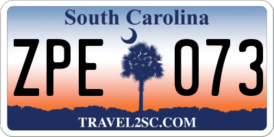 SC license plate ZPE073