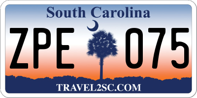 SC license plate ZPE075