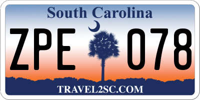 SC license plate ZPE078