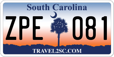 SC license plate ZPE081