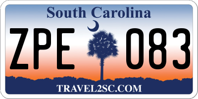 SC license plate ZPE083