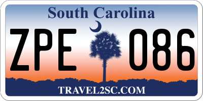 SC license plate ZPE086