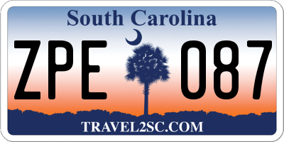 SC license plate ZPE087