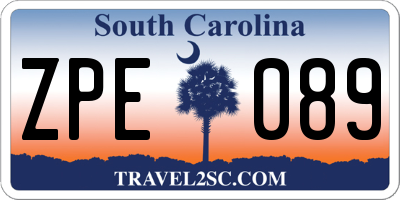 SC license plate ZPE089