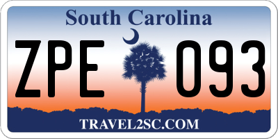 SC license plate ZPE093
