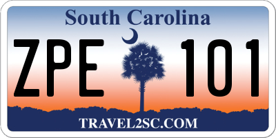 SC license plate ZPE101