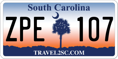 SC license plate ZPE107