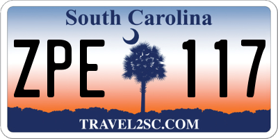 SC license plate ZPE117