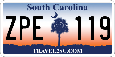 SC license plate ZPE119