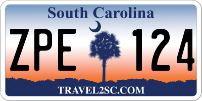 SC license plate ZPE124