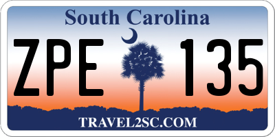 SC license plate ZPE135