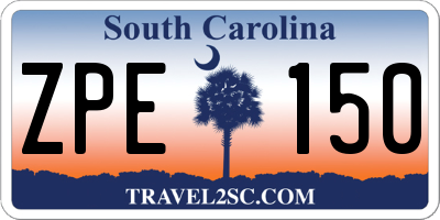 SC license plate ZPE150