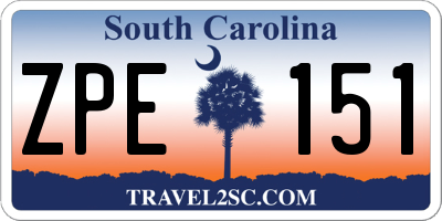 SC license plate ZPE151
