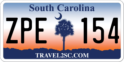 SC license plate ZPE154