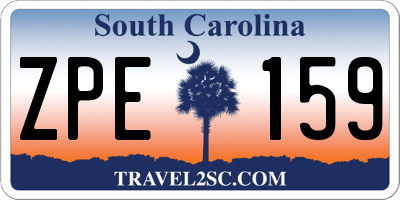 SC license plate ZPE159