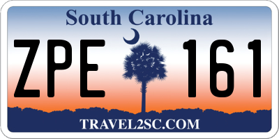 SC license plate ZPE161