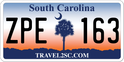 SC license plate ZPE163