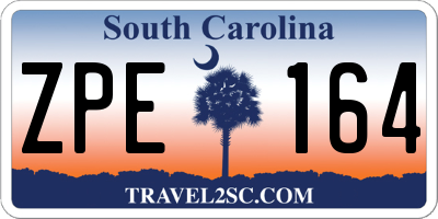 SC license plate ZPE164