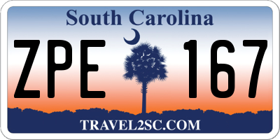SC license plate ZPE167