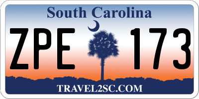 SC license plate ZPE173