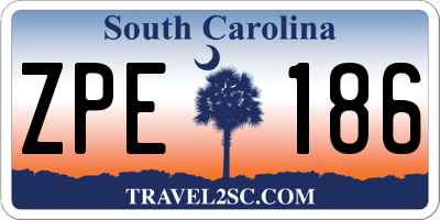 SC license plate ZPE186
