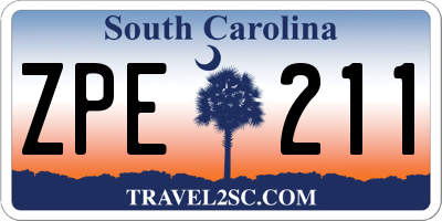 SC license plate ZPE211