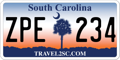 SC license plate ZPE234