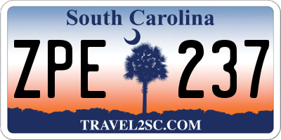 SC license plate ZPE237