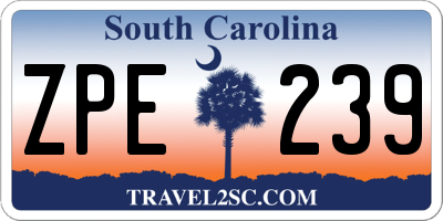 SC license plate ZPE239