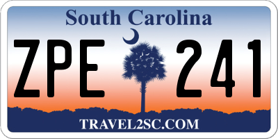 SC license plate ZPE241