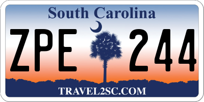 SC license plate ZPE244