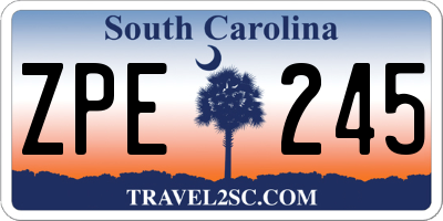 SC license plate ZPE245