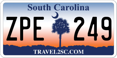 SC license plate ZPE249