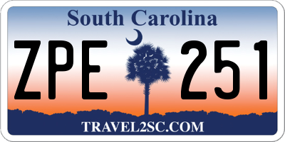 SC license plate ZPE251