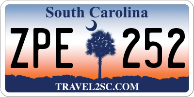 SC license plate ZPE252