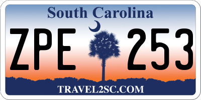 SC license plate ZPE253