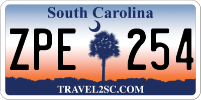 SC license plate ZPE254