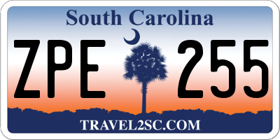 SC license plate ZPE255