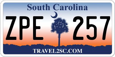 SC license plate ZPE257
