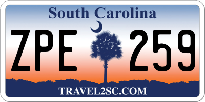 SC license plate ZPE259