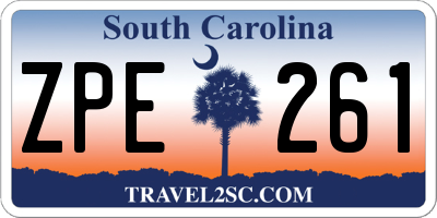 SC license plate ZPE261