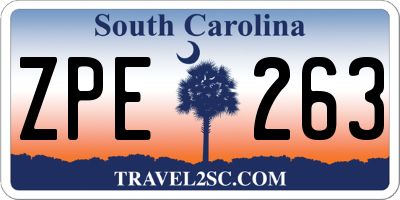 SC license plate ZPE263