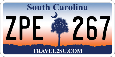 SC license plate ZPE267