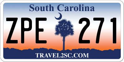 SC license plate ZPE271