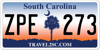SC license plate ZPE273
