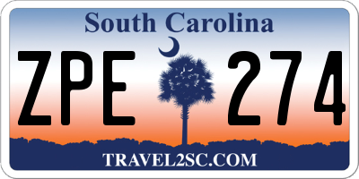 SC license plate ZPE274