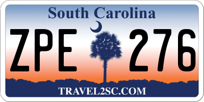 SC license plate ZPE276