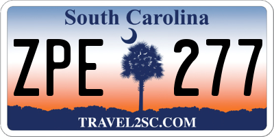 SC license plate ZPE277