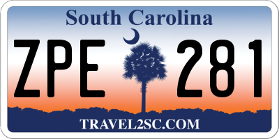 SC license plate ZPE281