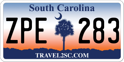 SC license plate ZPE283
